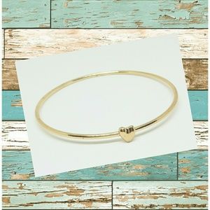 Yellow Gold Heart Bangle